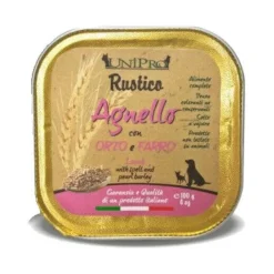Unipro Rustico Cibo Umido Agnello Orzo E Farro Per Cani Vaschetta 100g