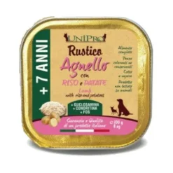 Unipro Rustico Cibo Umido Agnello Riso E Patate Per Cani 7Anni+ Vaschetta 100g