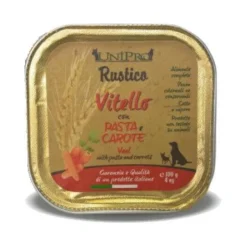 Unipro Rustico Cibo Umido Vitello Con Pasta E Carote Per Cani Vaschetta 100g