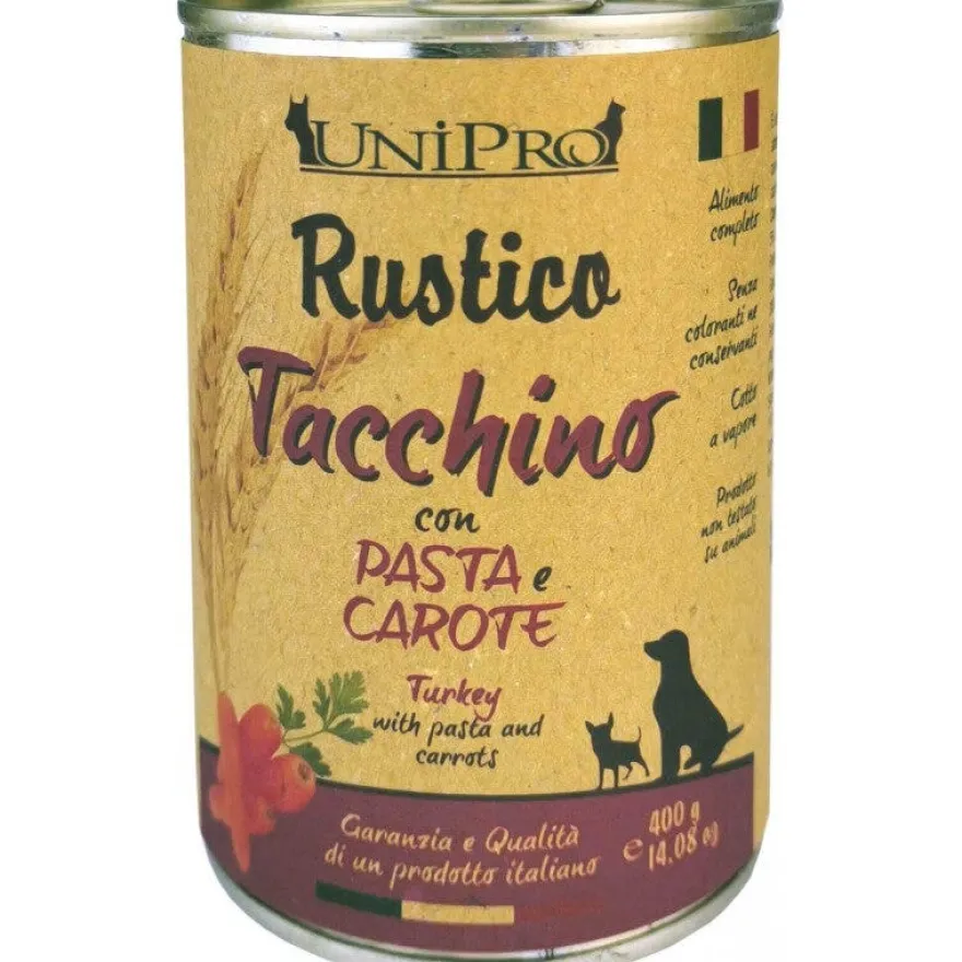 Unipro Rustico Tacchino Con Pasta E Carote Cibo Umido Per Cani 400g