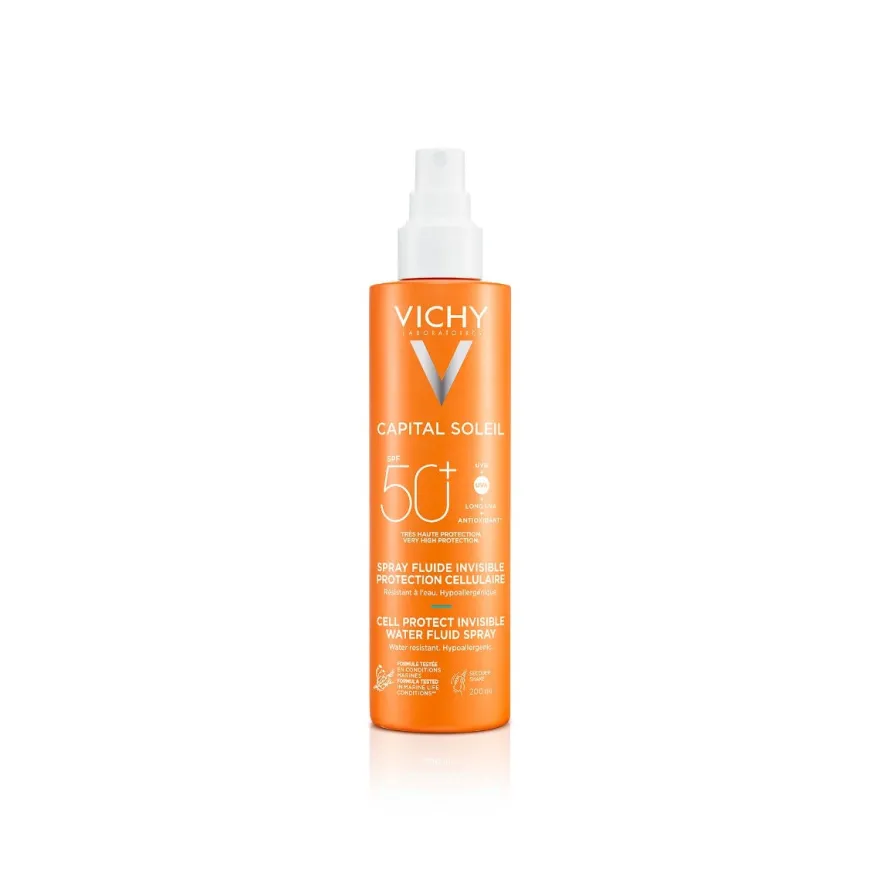 Vichy Capital Soleil Cell Protect Fluido Ultra Leggero Spray Protezione Alta SPF50 200ml
