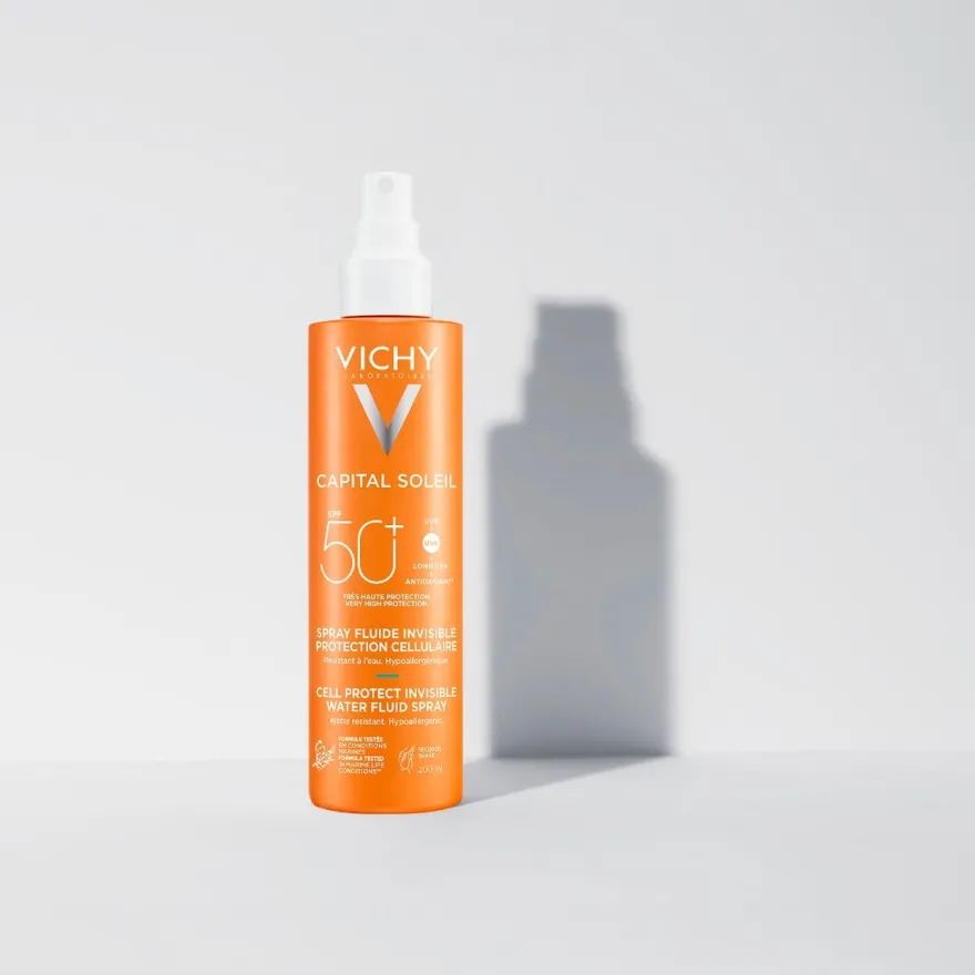 Vichy Capital Soleil Cell Protect Fluido Ultra Leggero Spray Protezione Alta SPF50 200ml