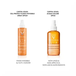 Vichy Capital Soleil Cell Protect Fluido Ultra Leggero Spray Protezione Alta SPF50 200ml