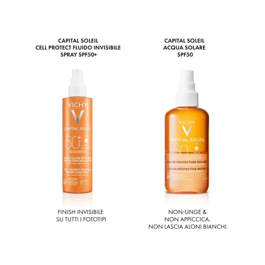 Vichy Capital Soleil Cell Protect Fluido Ultra Leggero Spray Protezione Alta SPF50 200ml