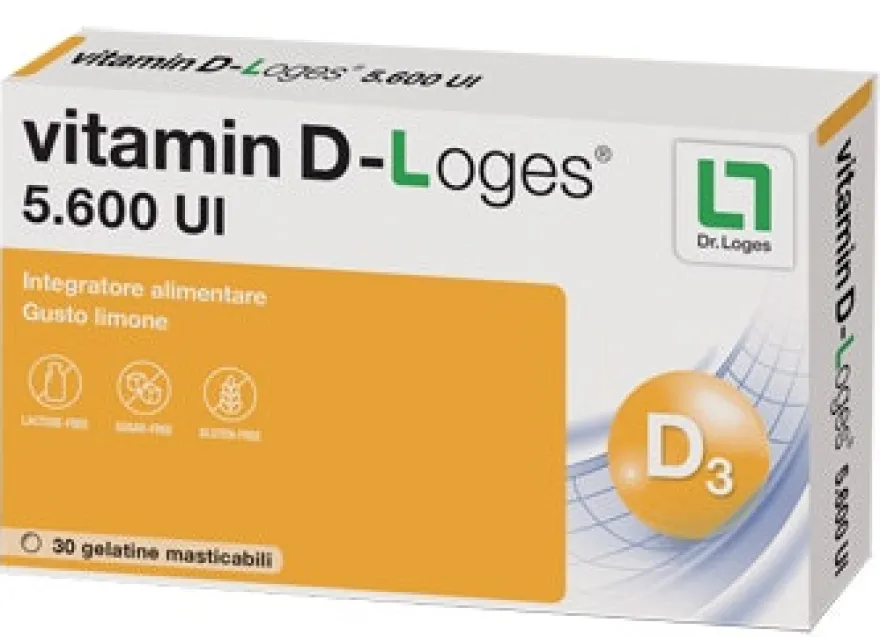 Vitamin D-Loges 30 Gelatine Masticabili Limone 42g