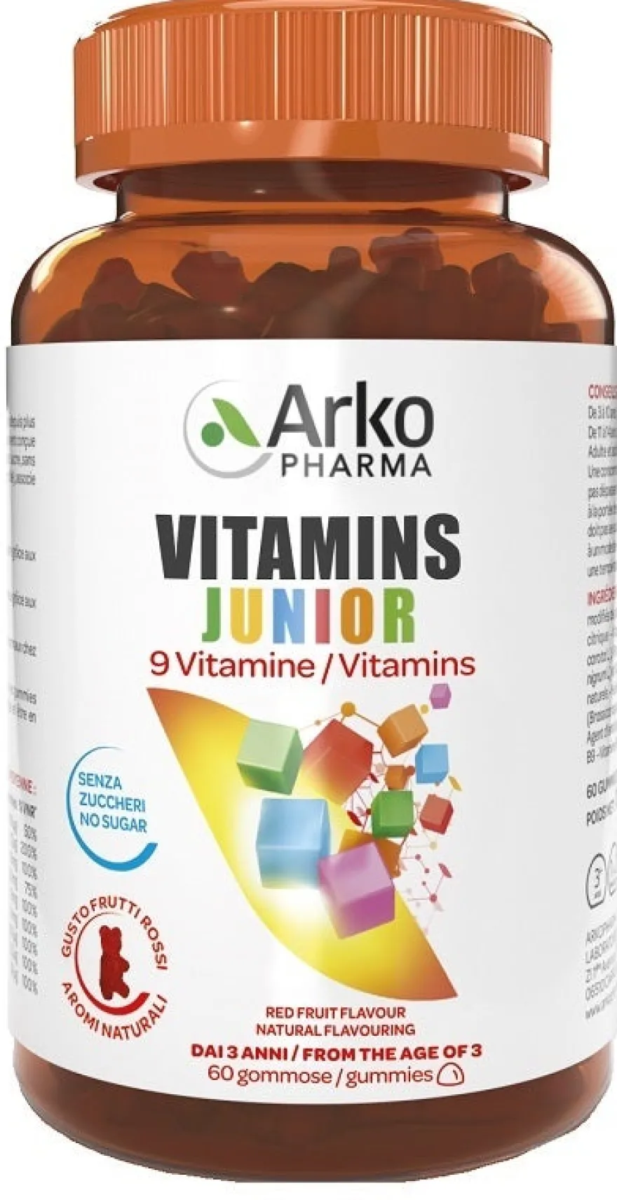 Vitamins Junior Senza Zuccheri Gusto Frutti Rossi 60 Gummies