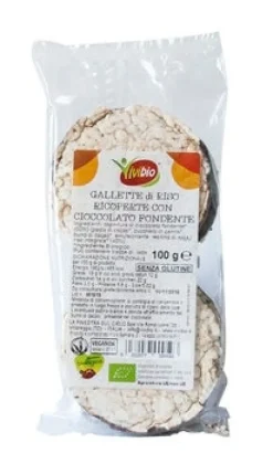 ViviBio Gallette Di Riso Ricoperte Con Cioccolato Fondente Senza Glutine 100g